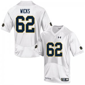 Notre Dame Fighting Irish Men's Brennan Wicks #62 White Under Armour Authentic Stitched College NCAA Football Jersey YYQ6899YT
